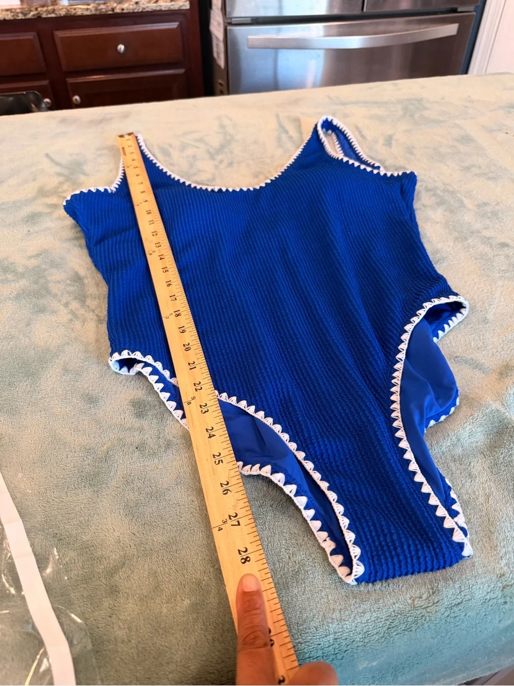 Betsey Johnson Royal Blue women’s xxl ' One-Piece Swimsuit with White Trim